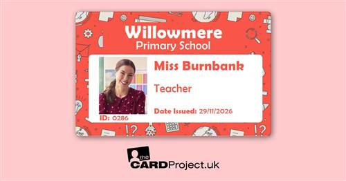Primary School ID Card - Red Classroom Supplies